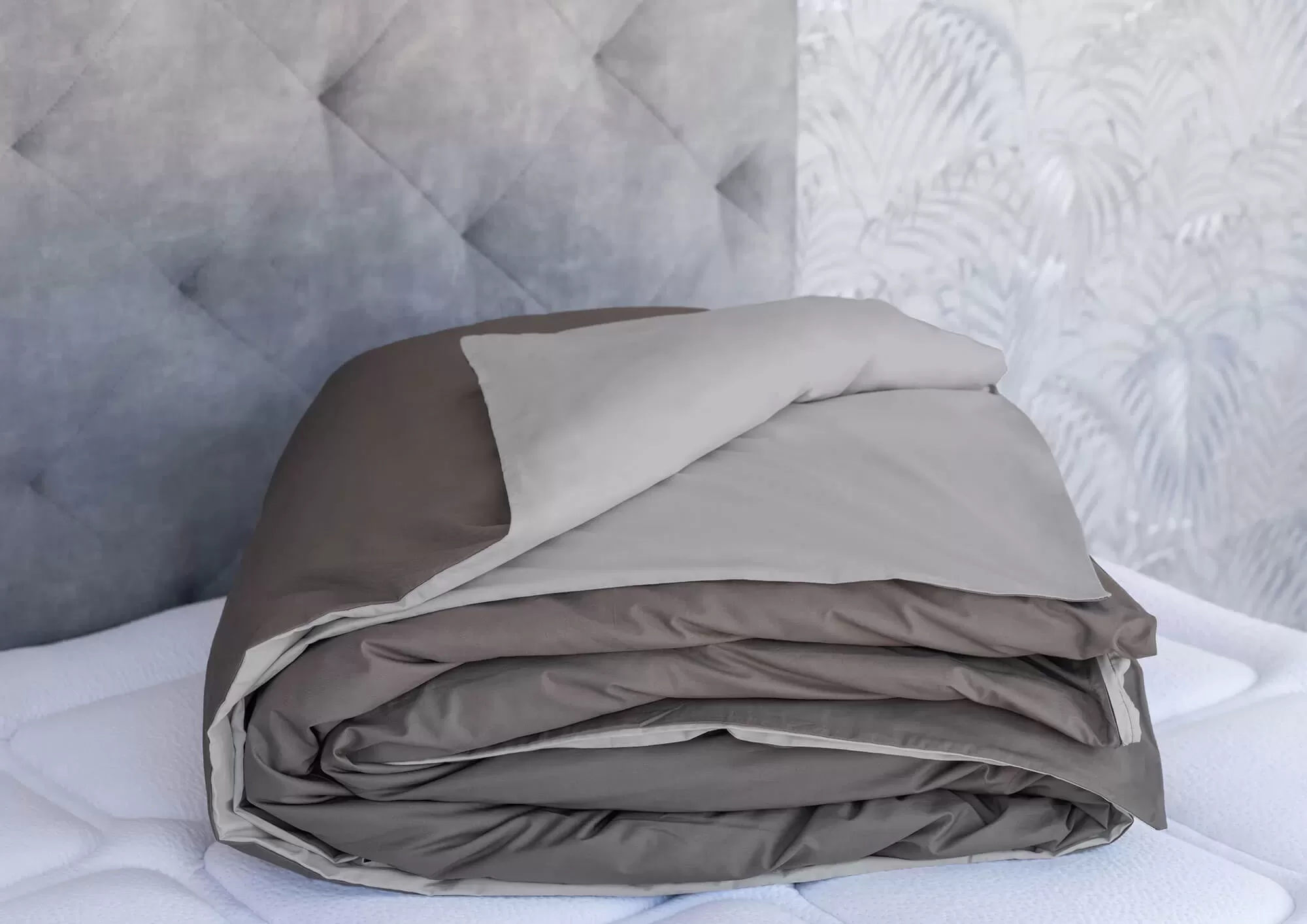ΠΑΠΛΩΜΑΤΟΘΗΚΗ DOUBLE FACE COZY LIFE 260Χ240 GREY - METAL GREY
